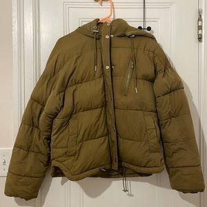 Green Puffer Coat